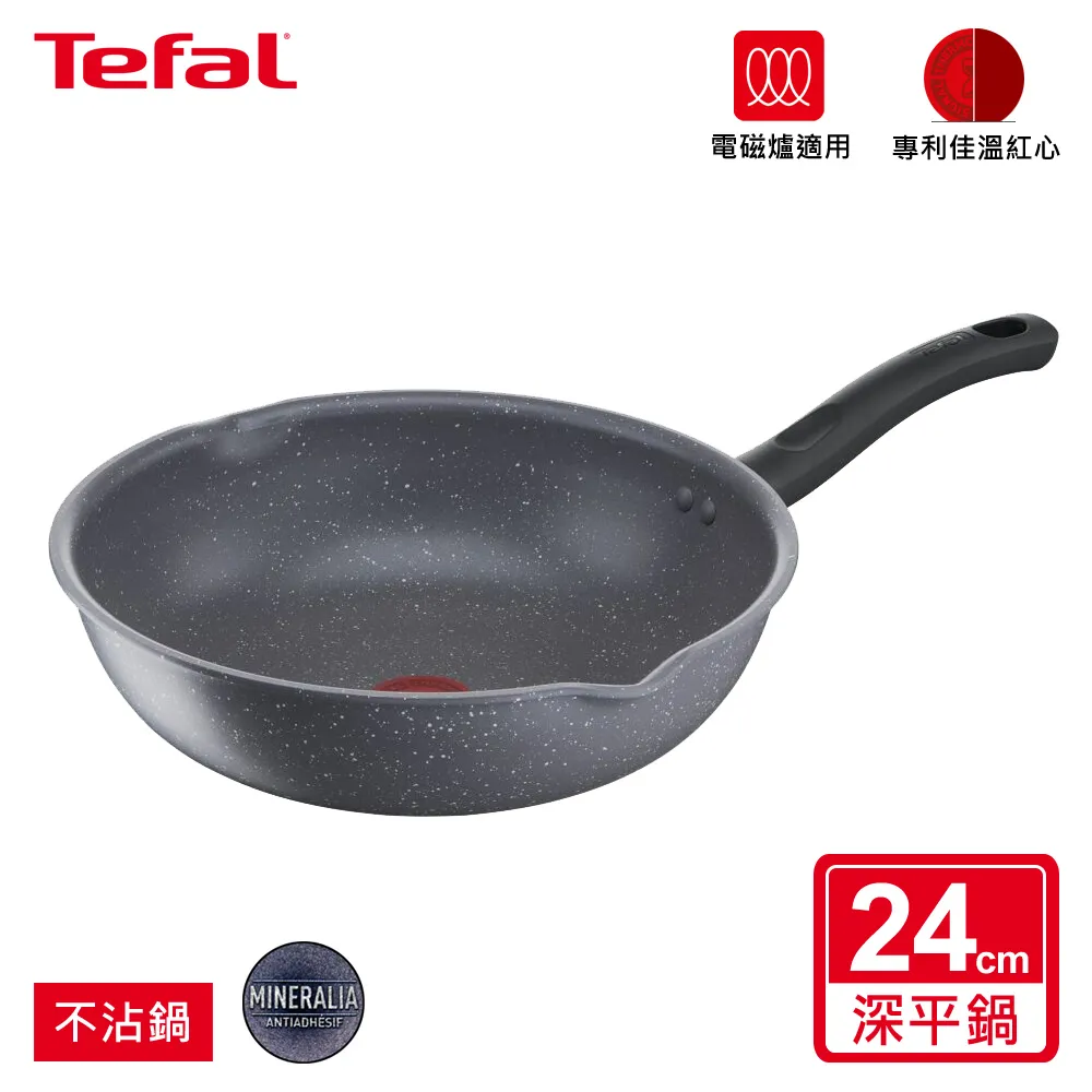 《法國特福Tefal》礦石灰不沾深平鍋-28cm【愛買】 歷史價格詳細信息