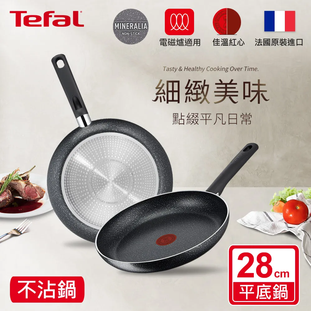 《法國特福Tefal》礦石灰不沾深平鍋-28cm【愛買】 歷史價格詳細信息