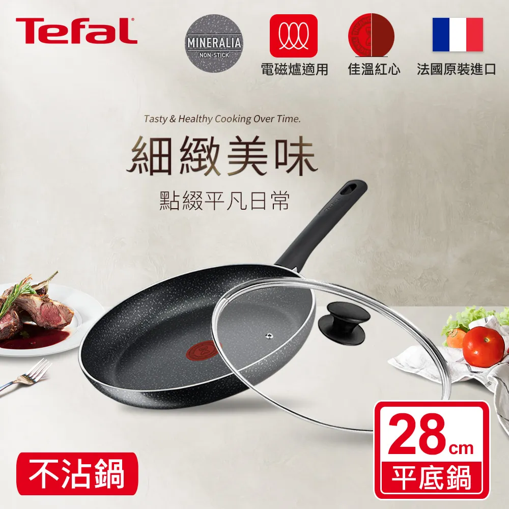 《法國特福Tefal》礦石灰不沾深平鍋-28cm【愛買】 歷史價格詳細信息