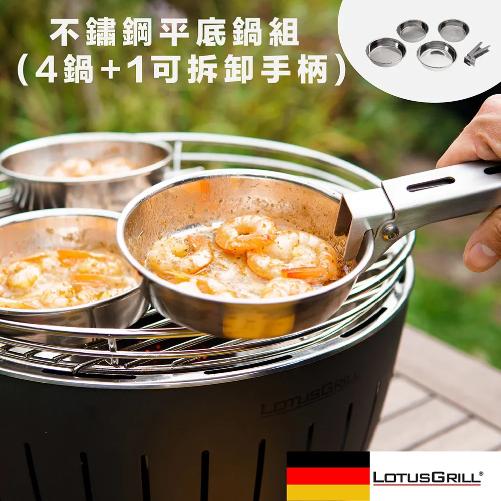 【德國 LotusGrill】不鏽鋼平底鍋組 （4鍋+1可拆卸手柄） 歷史價格詳細信息