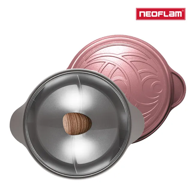 NEOFLAM 陶瓷不沾鑄造28公分鴛鴦鍋含玻璃蓋-FIKA(IH適用/不挑爐具) 歷史價格詳細信息