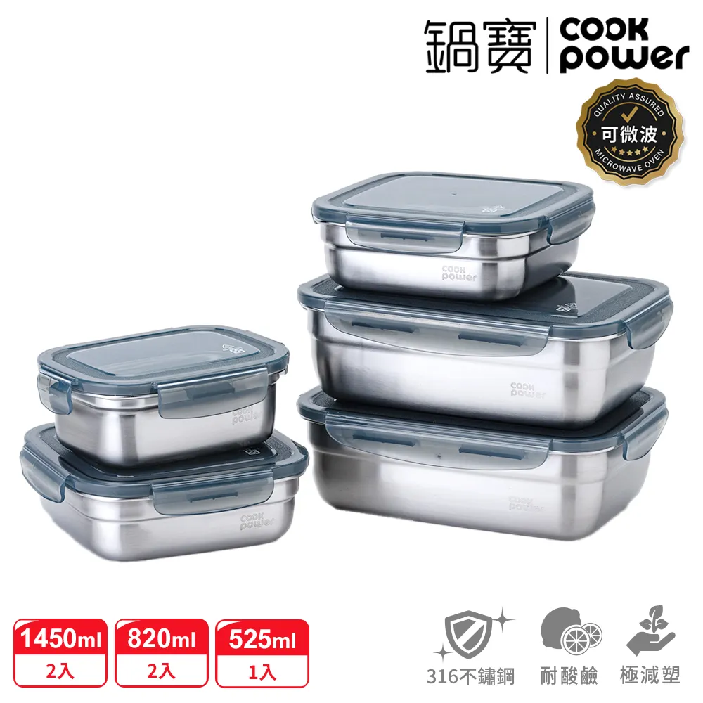 【CookPower 鍋寶】可微波316不鏽鋼保鮮盒日用3件組 EO-BVS61456826531GR 歷史價格詳細信息