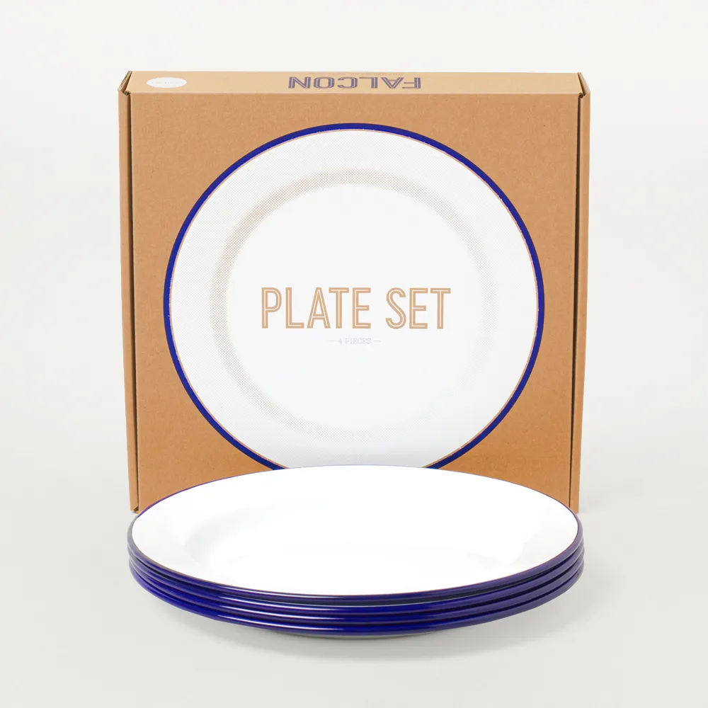 Falcon 琺瑯方形烤盤 20cm 4件組 深盤 方盤 餐盤 藍白 歷史價格詳細信息