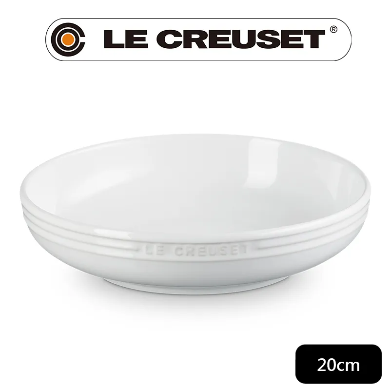 LE CREUSET-瓷器輕虹霓彩系列深圓盤20cm-雪花白 價格比較,價格查詢,歷史價格詳細信息