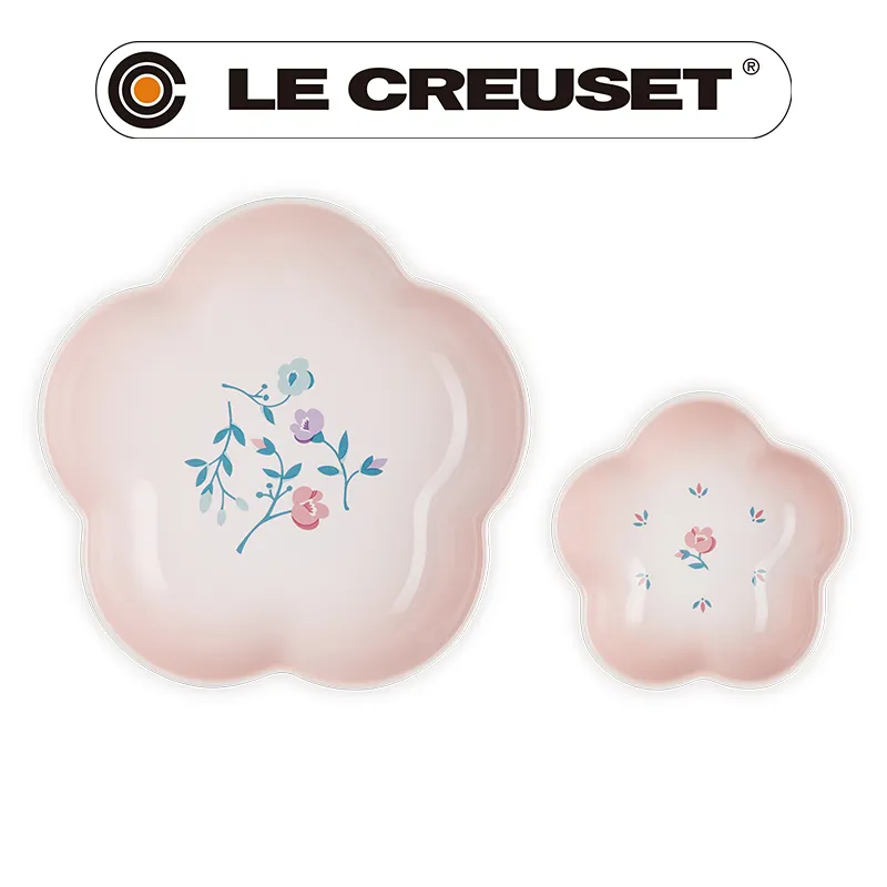 LE CREUSET-瓷器花型盤 (中) 5入 (貝殼粉/淡粉紫/湖水綠/蛋白霜/燧石灰) 歷史價格詳細信息