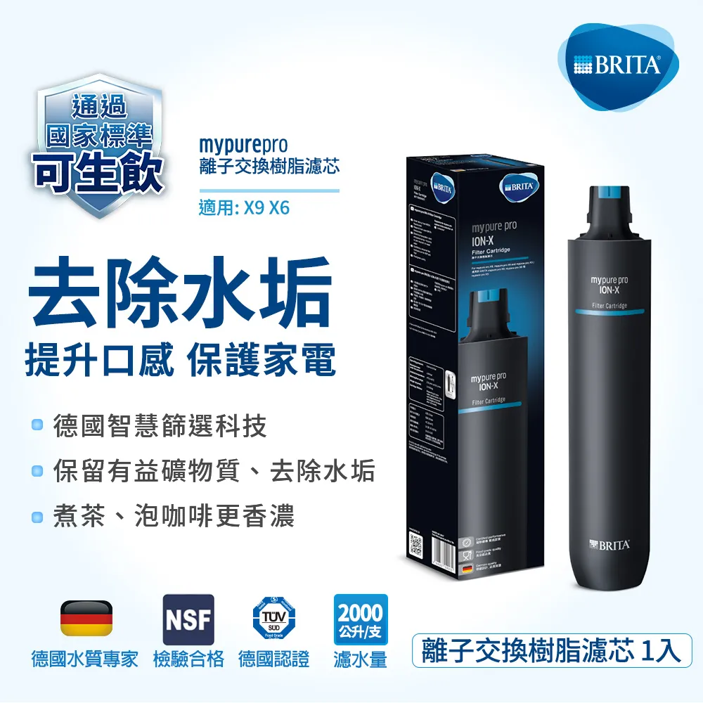 【德國BRITA】mypure pro 離子交換樹脂濾芯(去除水垢 軟化硬水) 歷史價格詳細信息