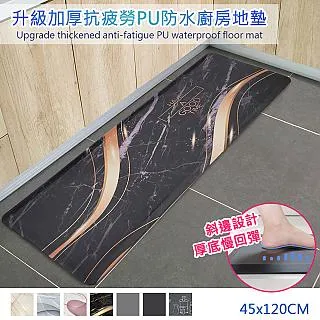 防水防油廚房加厚PU皮革地墊45x120cm(灰色)[大買家] 歷史價格詳細信息