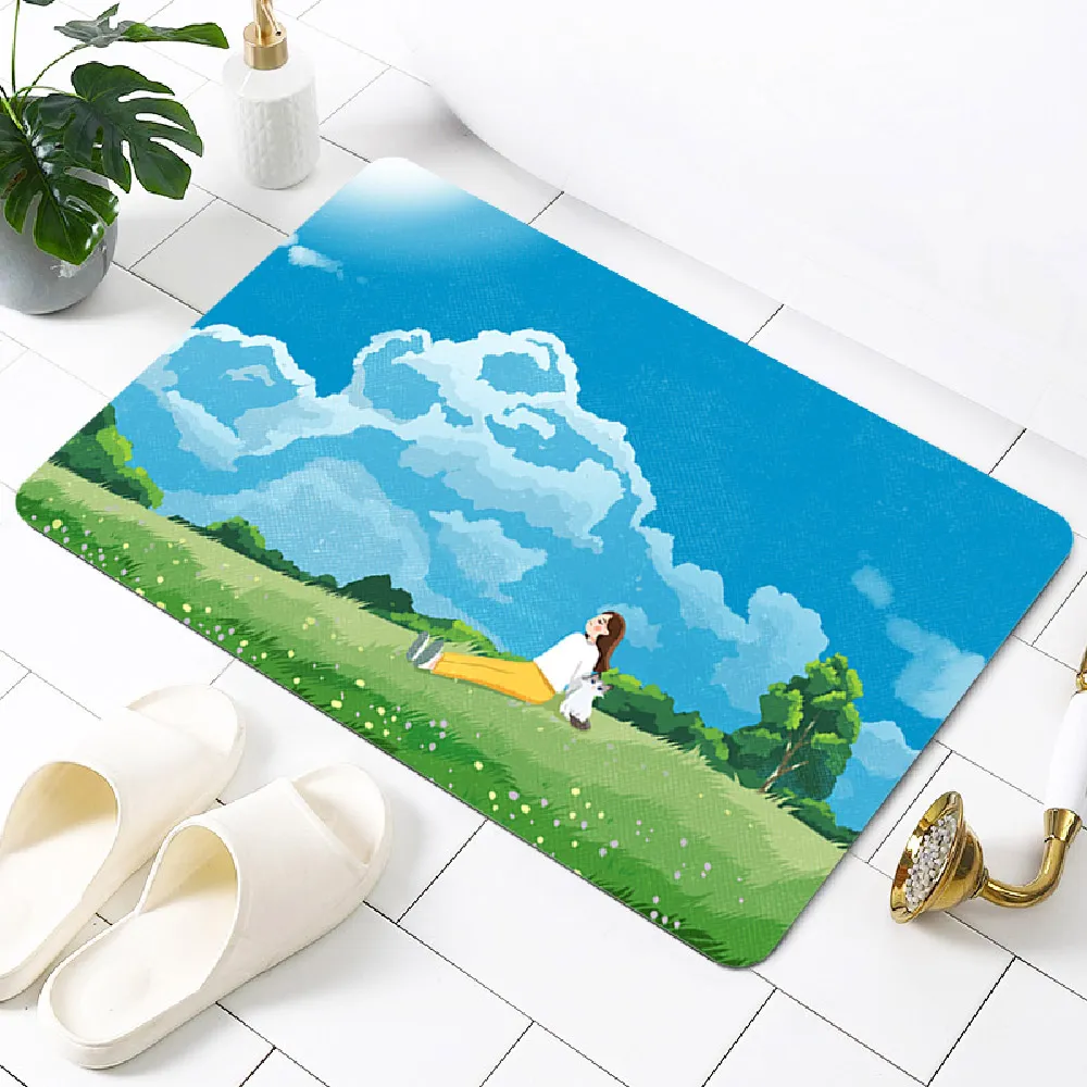 天空藍防滑浴室按摩地墊(1入) 歷史價格詳細信息