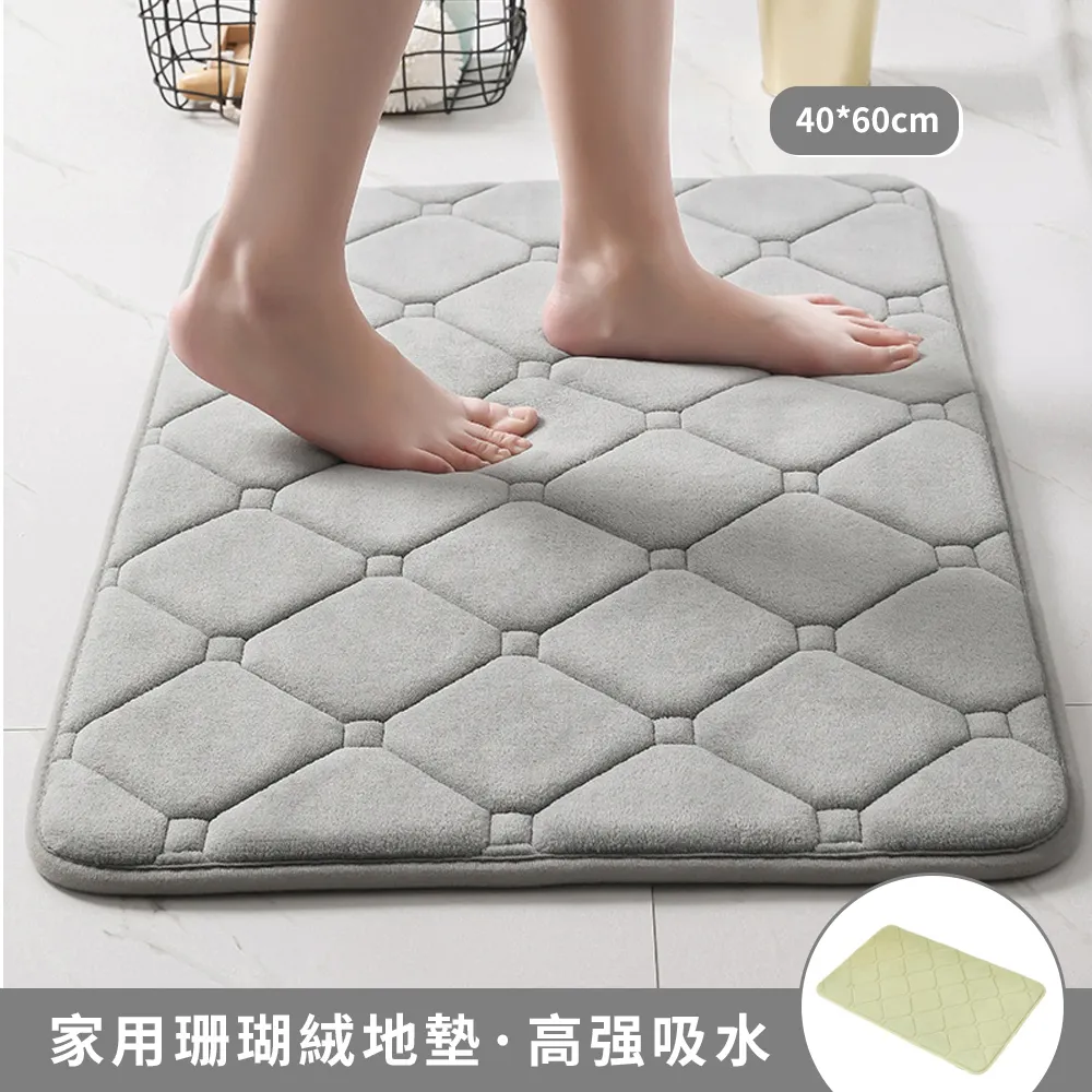 【珊瑚絨地墊】腳踏墊 吸水地墊 踏墊 防滑地墊 記憶地墊 記憶海綿 地毯 臥室 廚房 浴室 宙斯健身網 歷史價格詳細信息