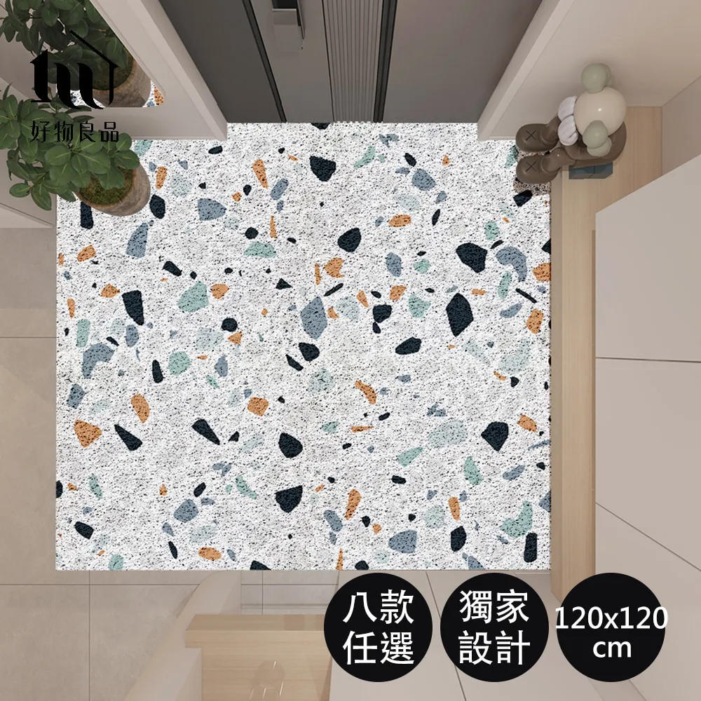 【好物良品】120x120cm_過年新春開運加大可剪裁玄關大門絲圈刮泥地墊(防滑刮泥墊 進門腳踏墊清潔除塵地墊) 歷史價格詳細信息