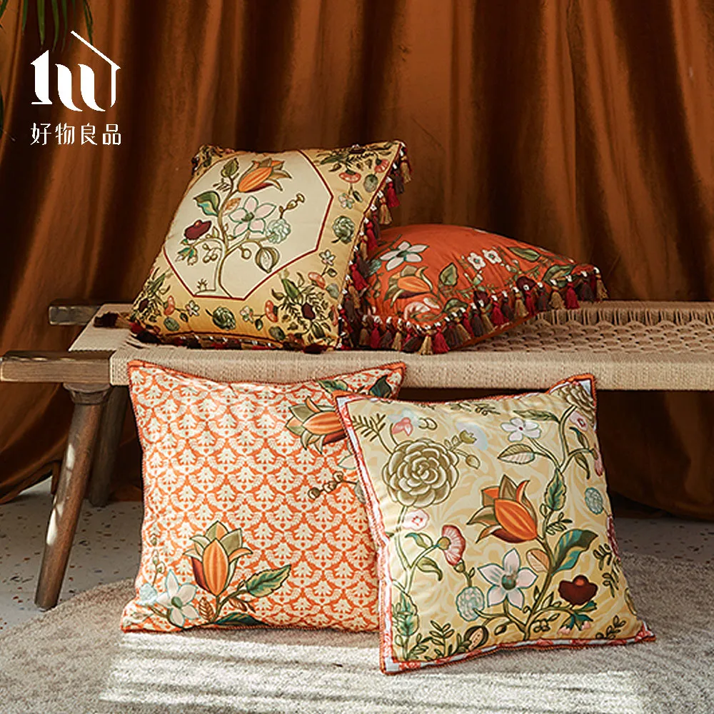 抱枕正方形枕套簡約絲絨輕奢美式金色粉色墨綠墨藍酒紅色靠枕 歷史價格詳細信息