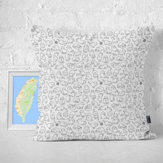 【IHERMI】貓咪插畫B 抱枕 現貨 台灣製 抱枕套 45cm 厚實帆布 耐水洗不退色 歷史價格詳細信息