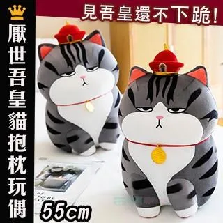 厭世吾皇貓抱枕玩偶(55cm) 娃娃 靠枕 毛絨抱枕 生日禮物 聖誕節 歷史價格詳細信息