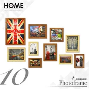 北歐實木相框牆 原木色 10入組合 歷史價格詳細信息