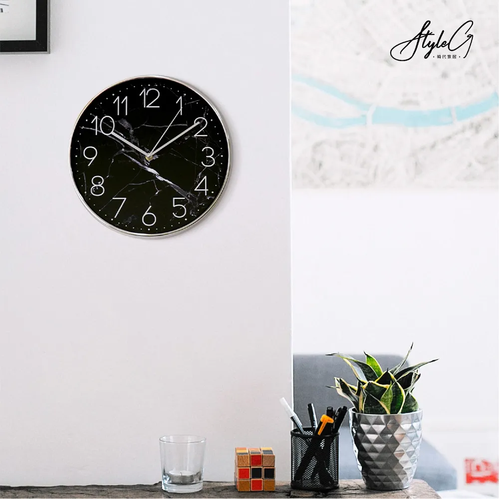 STYLE_G時代家居北歐時尚靜音掃描時鐘-撞色橫木紋 歷史價格詳細信息