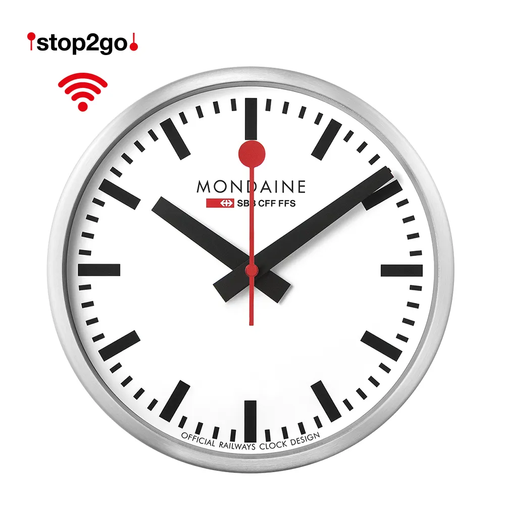 MONDAINE 瑞士國鐵Smart Stop2go 智能時鐘–25cm/銀框 歷史價格詳細信息