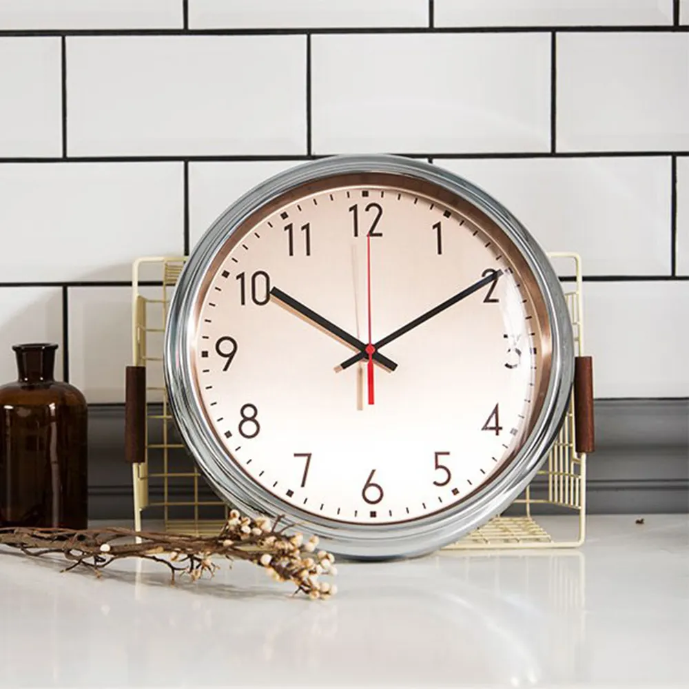 Lovel 31cm工業風鐵框魚眼鏡面靜音時鐘-粉（M7251N-PK） 歷史價格詳細信息