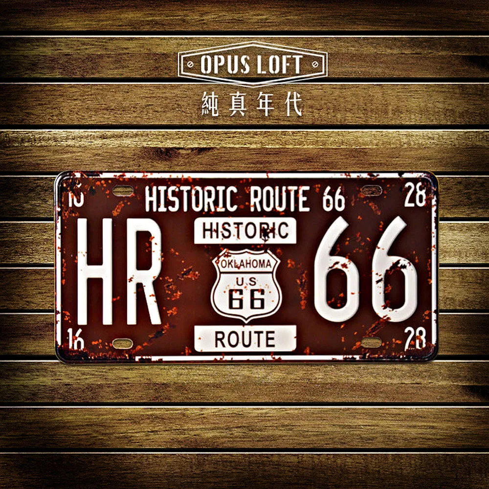 OPUS LOFT 純真年代 復古鐵皮車牌 美式個性牆面裝飾鐵皮畫 (TP-026 california 66) 歷史價格詳細信息