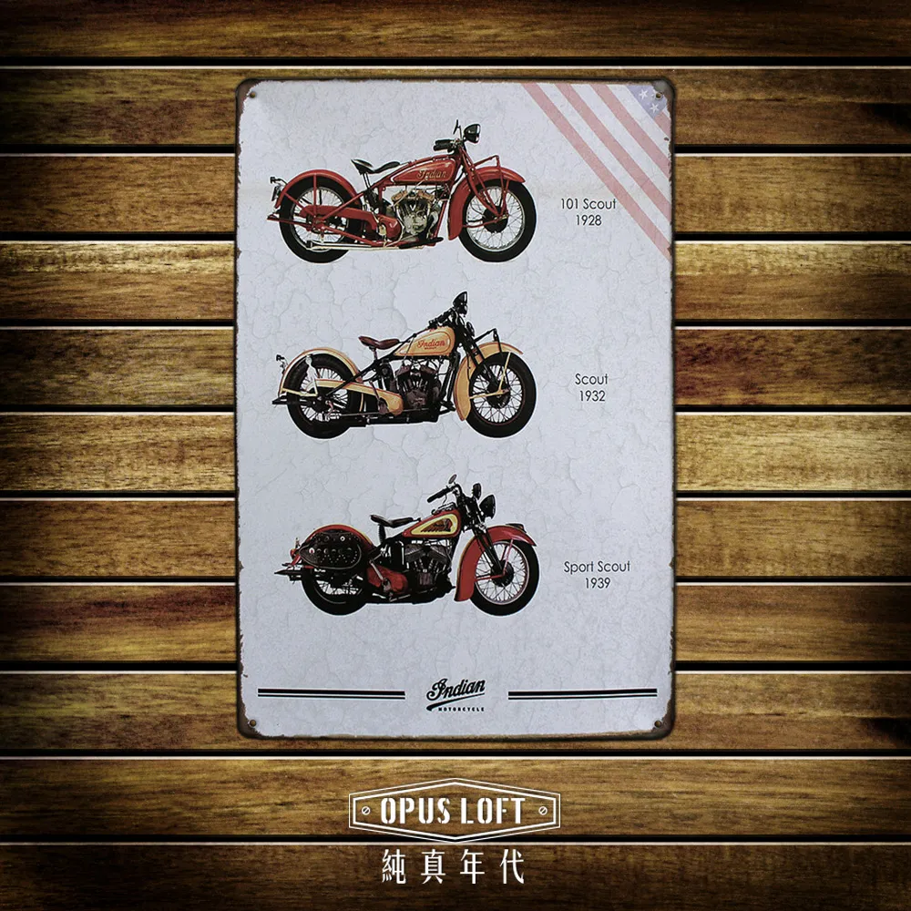 OPUS LOFT純真年代 20X30仿舊鐵皮畫 創意無痕壁貼 掛畫壁畫擺飾裝飾貼 TP1133 US66重機 歷史價格詳細信息