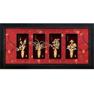 純金箔畫 金雞獻瑞 帝雉 雉雞 手工立體浮雕畫 46x55公分 G019-2030-03 附保證書 歷史價格詳細信息