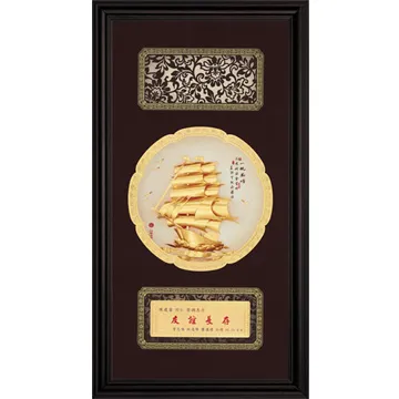 金箔畫 純金 圓形窗花系列 金龍【祥龍獻瑞】...21x21cm 歷史價格詳細信息