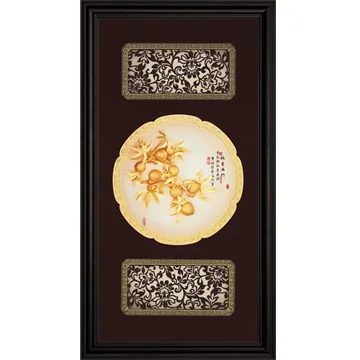 金箔畫 純金 圓形窗花系列 金龍【祥龍獻瑞】...21x21cm 歷史價格詳細信息