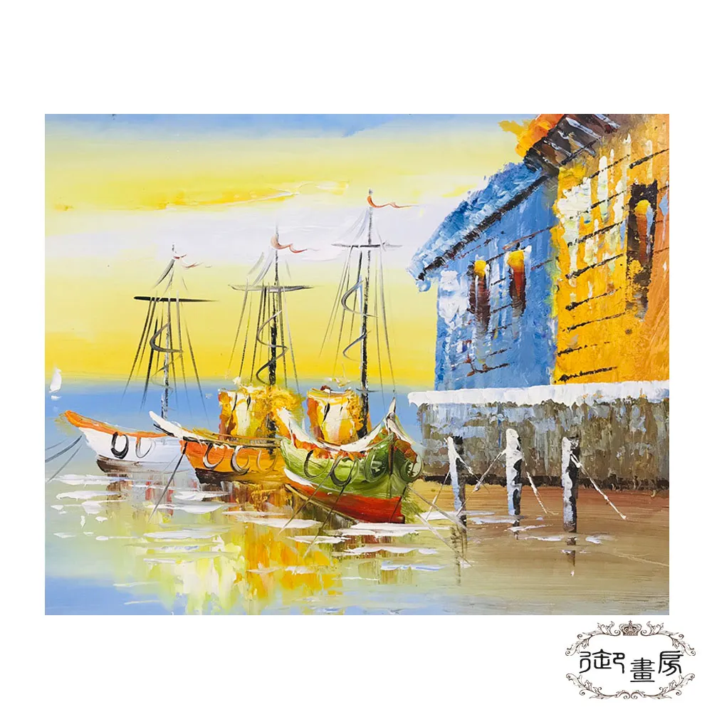 【御畫房】夕陽無限 手繪抽象油畫50x60cm無框掛畫(5060-201) 歷史價格詳細信息