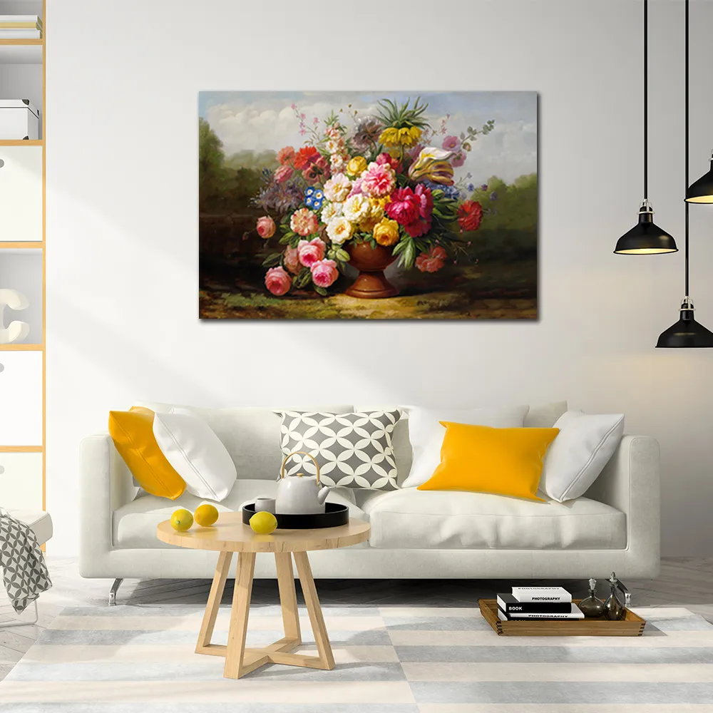 御畫房 花開吉祥之二 國家一級畫師手繪油畫60×90cm 歷史價格詳細信息
