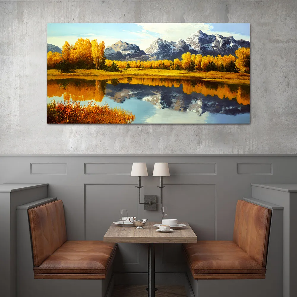 御畫房 湖畔風光 國家一級畫師手繪油畫60×80cm 歷史價格詳細信息