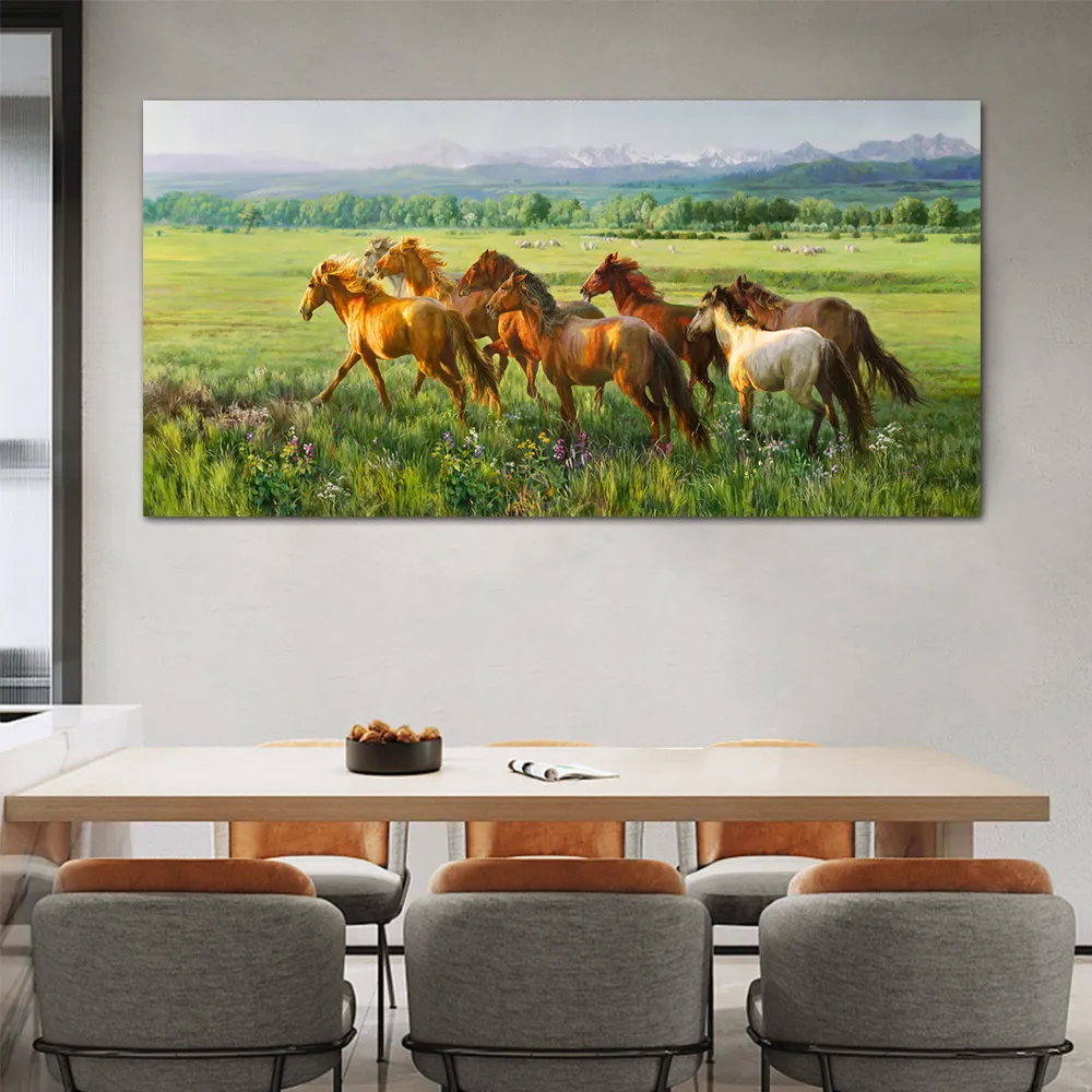 御畫房 雄風萬里 國家一級畫師手繪油畫60×90cm(VF-68) 歷史價格詳細信息