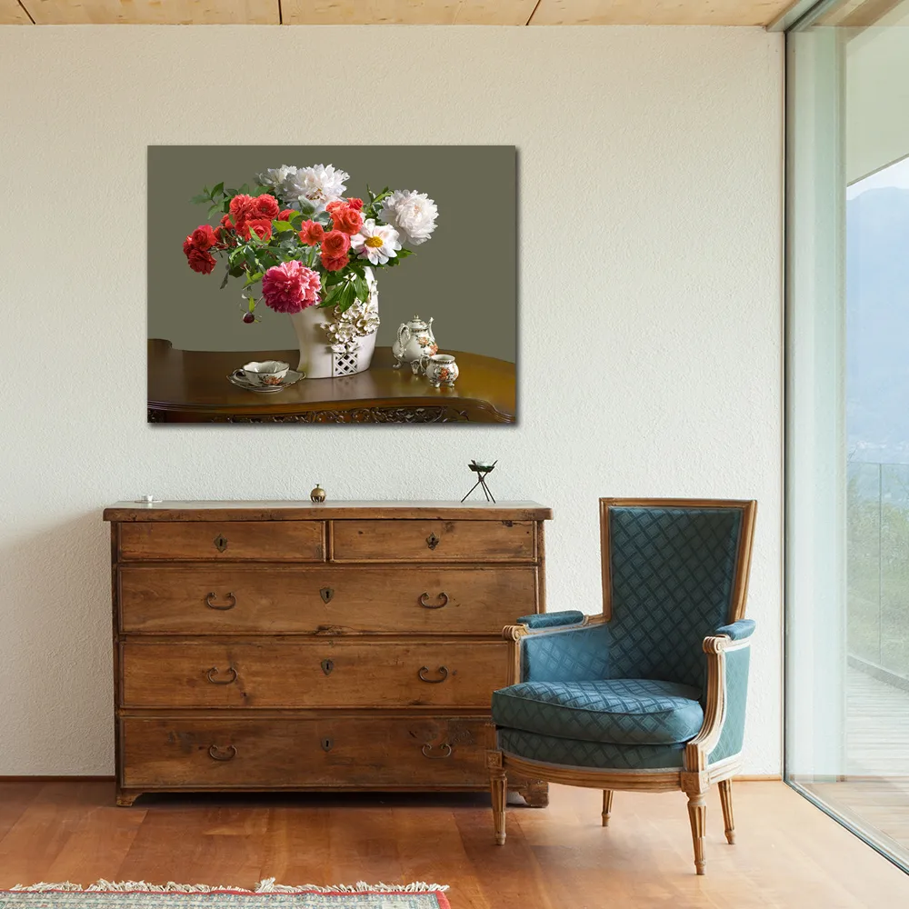 國畫--富貴吉祥牡丹圖--SIZE_138*67cm ~ 二手 歷史價格詳細信息