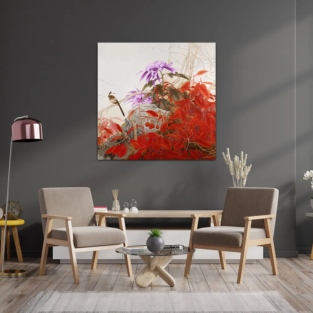 國畫鳥語花香掛畫客廳裝飾畫餐廳過道書房玄關卷軸中式禪意絲綢畫 歷史價格詳細信息