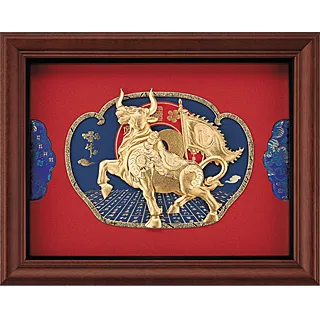 金箔畫 黃金畫純金 ~【祥龍獻瑞(右幅)】飛黃騰達純金龍 歷史價格詳細信息