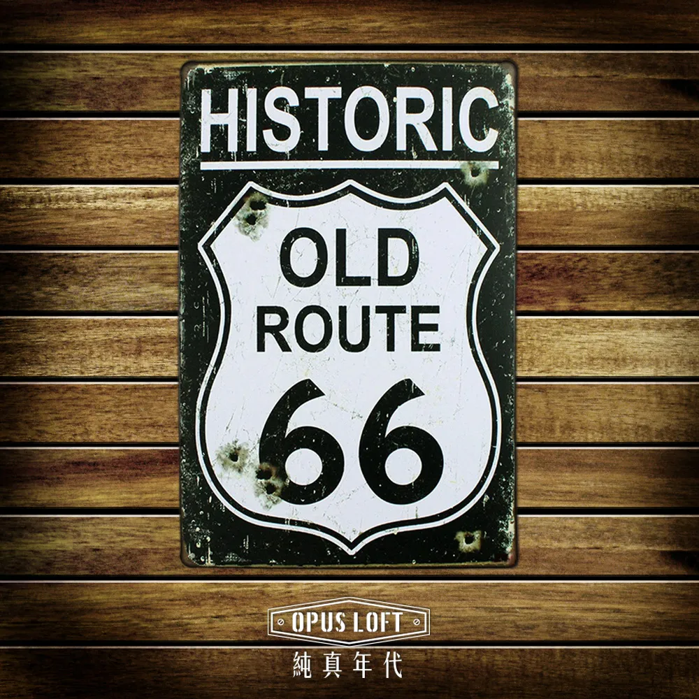 OPUS LOFT純真年代 20X30仿舊鐵皮畫 創意無痕壁貼 掛畫壁畫擺飾裝飾貼 TP1133 US66重機 歷史價格詳細信息