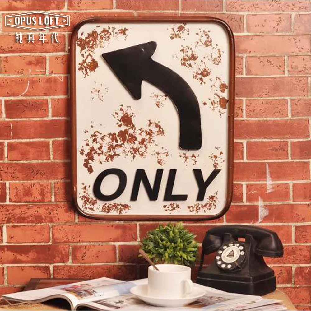 OPUS LOFT純真年代 復古立體箭頭ON LEFT 交通標誌 鐵藝路標鐵皮畫 掛畫壁畫擺飾裝飾貼 NO.2004 歷史價格詳細信息