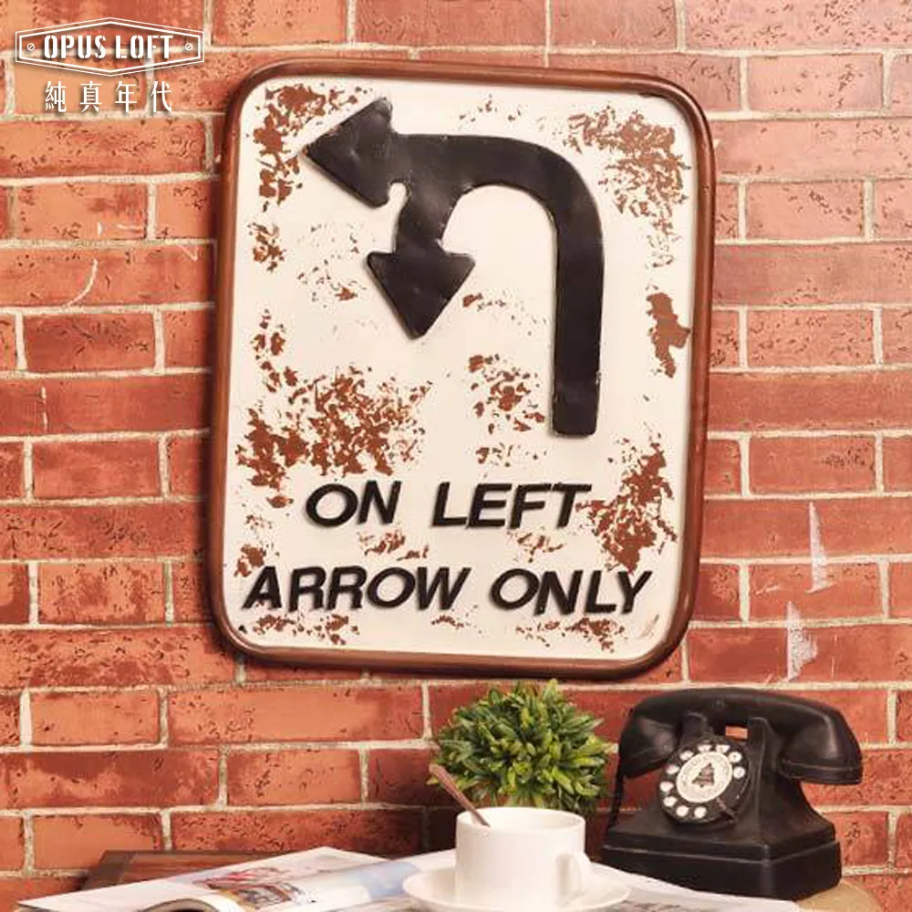 OPUS LOFT純真年代 復古立體箭頭ON LEFT 交通標誌 鐵藝路標鐵皮畫 掛畫壁畫擺飾裝飾貼 NO.2004 歷史價格詳細信息