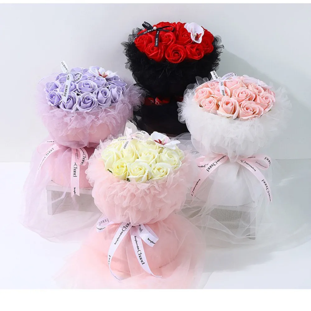 玫瑰香皂花束 不凋花 捧花 畢業 送禮 情人節 母親節 粉白款 歷史價格詳細信息