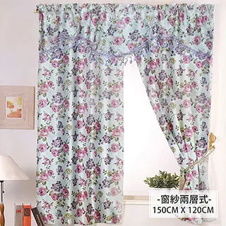 芸佳 藍玫花華柔紗窗簾(單片) 150X150 歷史價格詳細信息