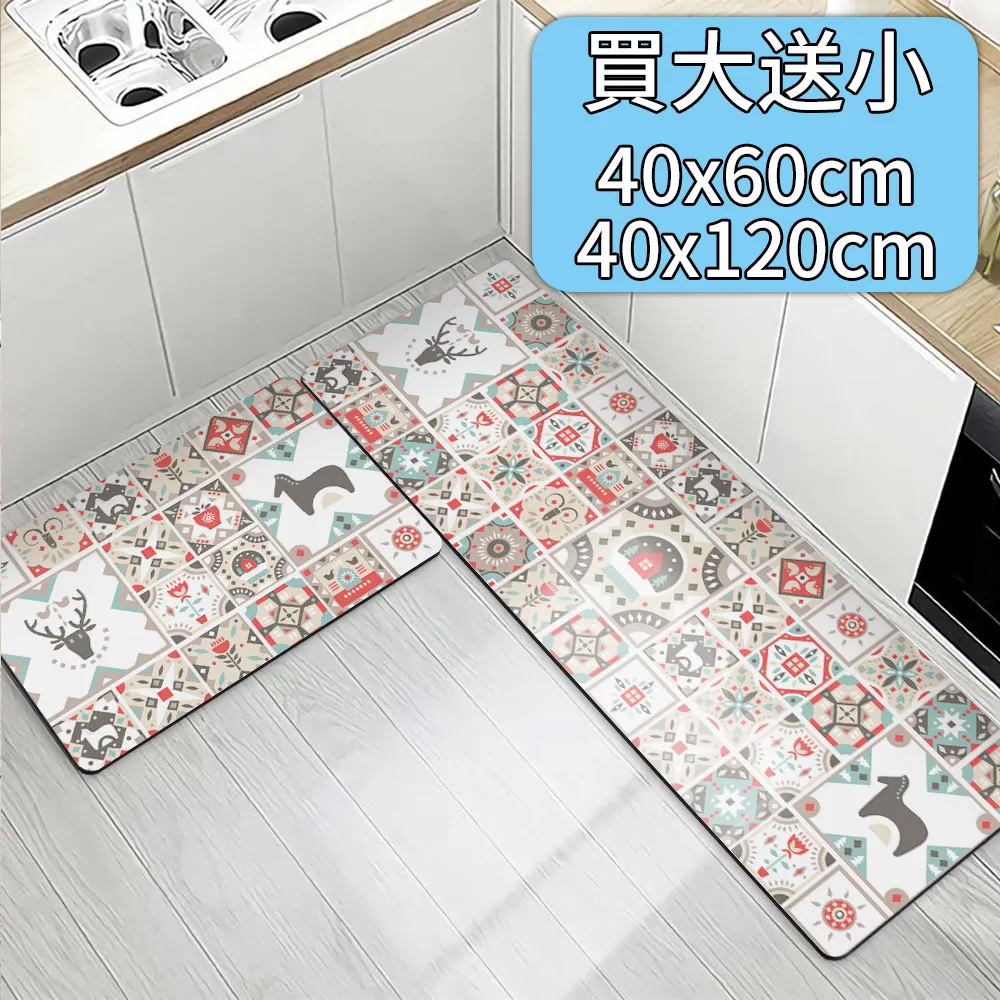 【買大送小/半島良品】軟式防滑吸油吸水地墊-丹麥花磚 歷史價格詳細信息