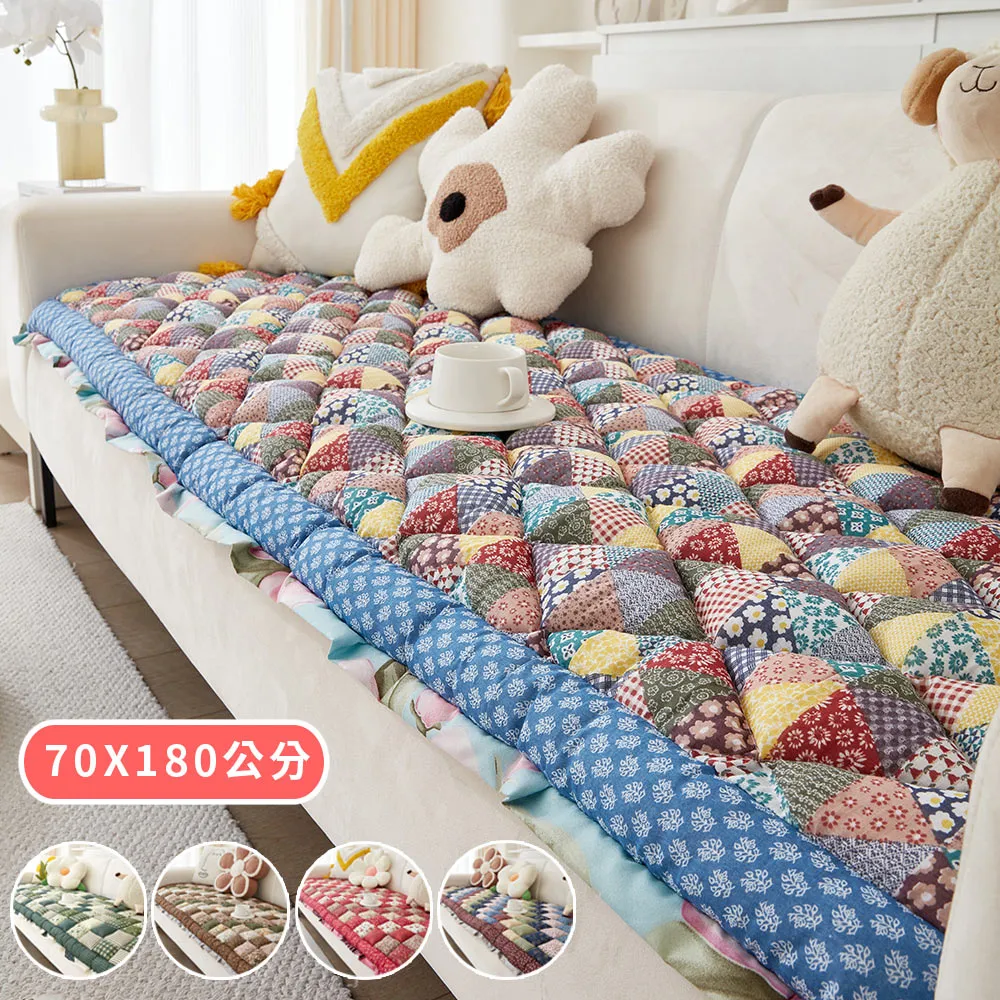 【新作部屋】純棉拼布薔薇防滑沙發墊/三人坐墊/B-4325/4326-3 歷史價格詳細信息