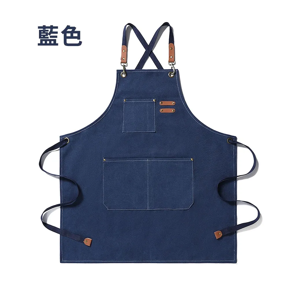 牛仔風工作圍裙 日式工業風 牛仔圍裙 工作 圍裙 工業風圍裙 廚房 圍裙 全棉帆布 歷史價格詳細信息