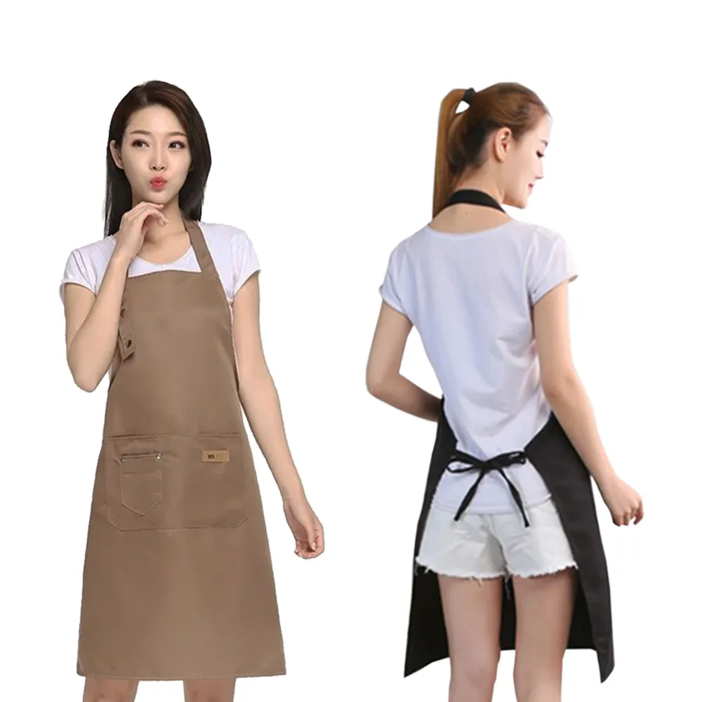 韓版金屬扣素色圍裙(工業風防潑水素色簡約咖啡工作服) 歷史價格詳細信息