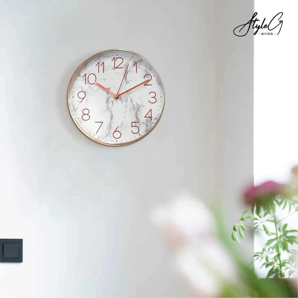 STYLE_G時代家居北歐時尚靜音掃描時鐘-撞色橫木紋 歷史價格詳細信息