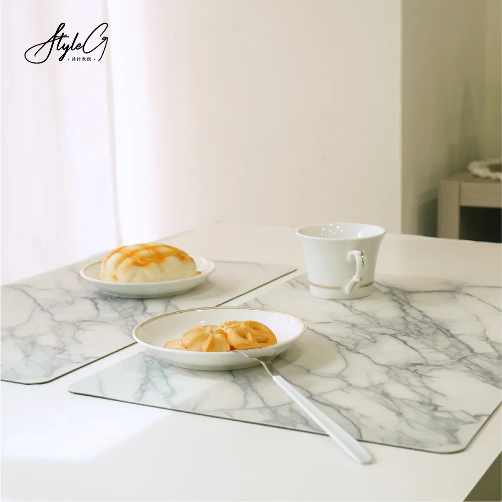 STYLE_G時代家居北歐風皮革防水餐桌墊二入組-素描彩葉 歷史價格詳細信息