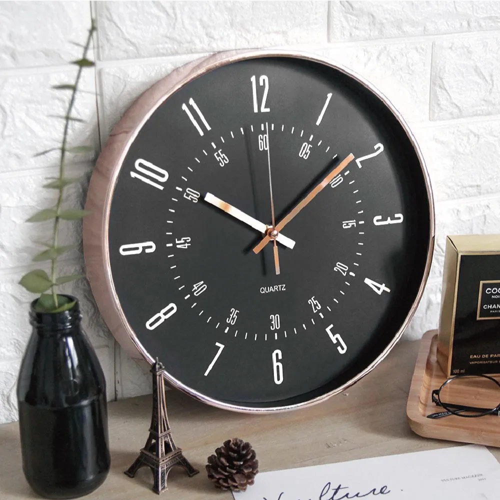 紐約時代靜音時鐘【TROMSO】/台灣現貨 掛鐘  木紋 大理石  黑白 玫瑰金 藍綠 數字 羅馬【H0310127】 歷史價格詳細信息