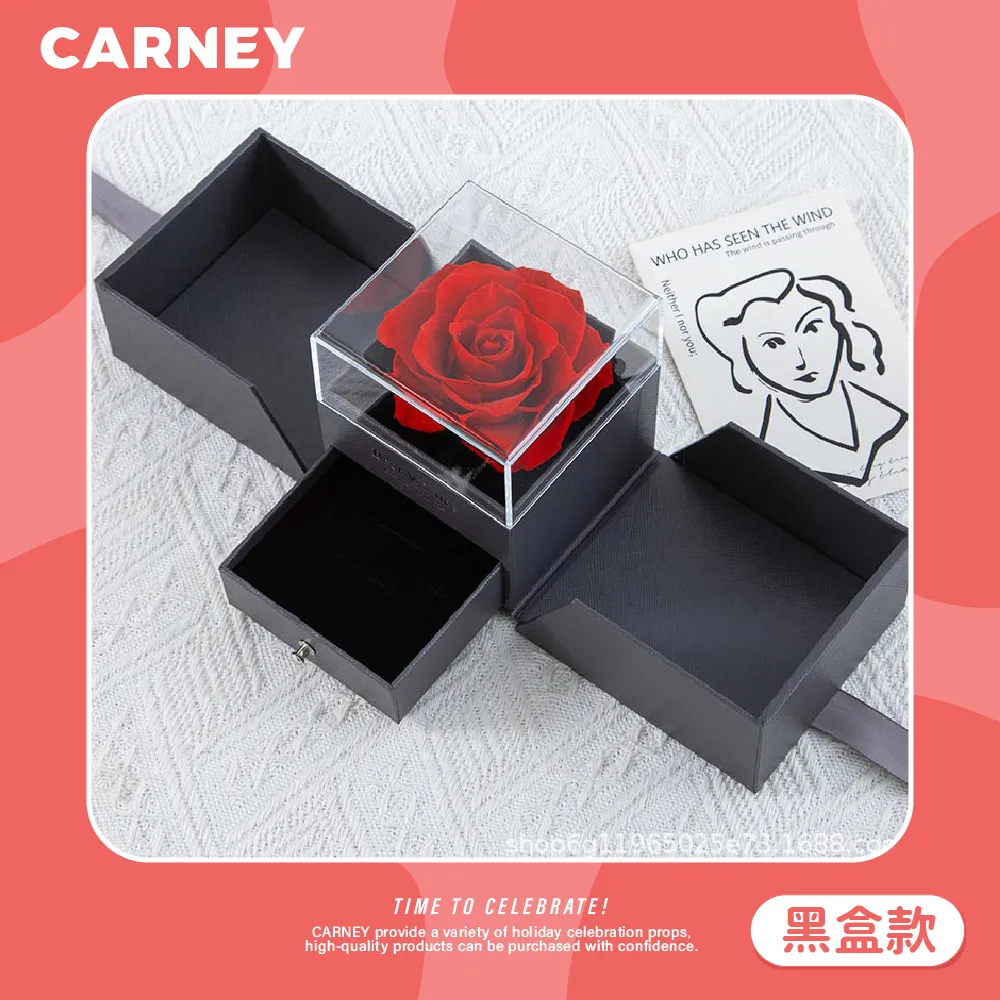 永生花玫瑰首飾盒亞克力禮盒包裝禮盒情人節禮物鮮花花卉花盒 項鍊吊墜禮品盒七夕情人節禮盒生日禮物永生香皂花抽屜式禮盒 1* 歷史價格詳細信息