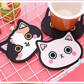 創意餐廚樂活居家主義△創意矽膠圓形馬克杯陶瓷玻璃杯蓋-軟萌貓耳 歷史價格詳細信息