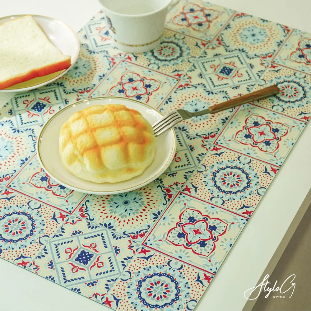 STYLE_G時代家居北歐風皮革防水餐桌墊二入組-素描彩葉 歷史價格詳細信息