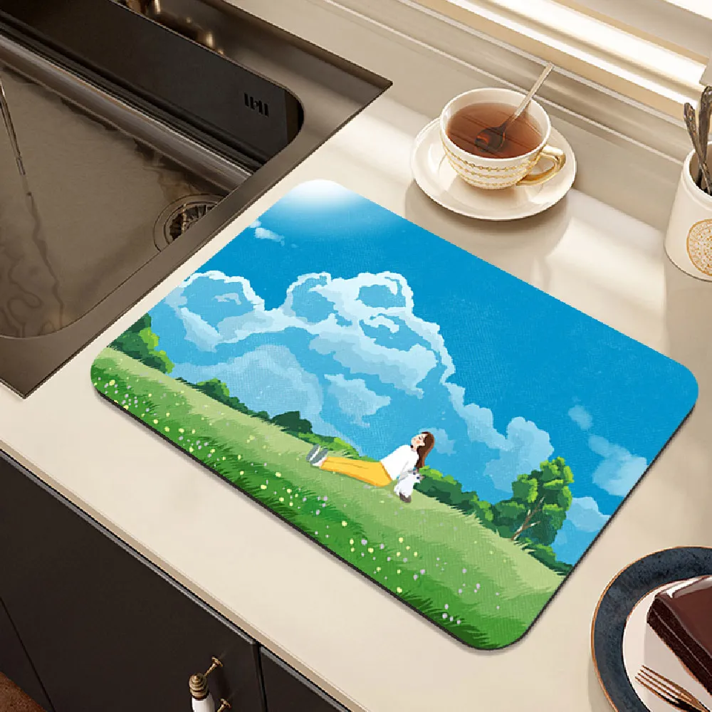 【帕斯特收納生活】軟硅藻泥瀝水墊 花語30*40cm 居家臥室 快速吸水 書桌 檯面餐墊 歷史價格詳細信息