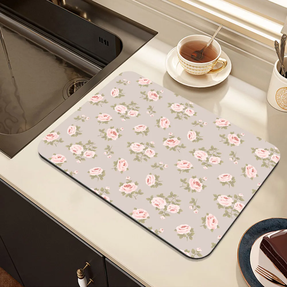 【帕斯特收納生活】軟硅藻泥瀝水墊 花語30*40cm 居家臥室 快速吸水 書桌 檯面餐墊 歷史價格詳細信息